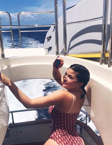 dior swimsuit kylie jenner|Kylie Jenner poses in Dior floral bikini for Instagram photos .